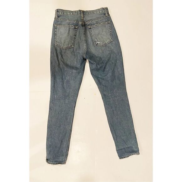 Reformation High Waisted Julia Jean Distressed  Antigua wash Size 26 Denim Boho - Picture 5 of 7